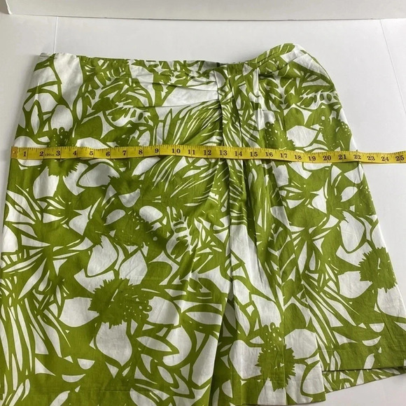 Leaf print maximalist  green white Lane Bryant pencil 100% cotton skirt 1X - Picture 10 of 11